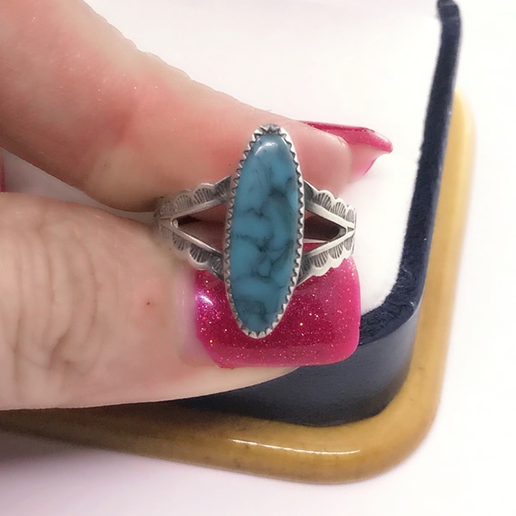 🔥SOLD 925 Vintage Turquoise Southwestern Ring - Picture 6 of 8